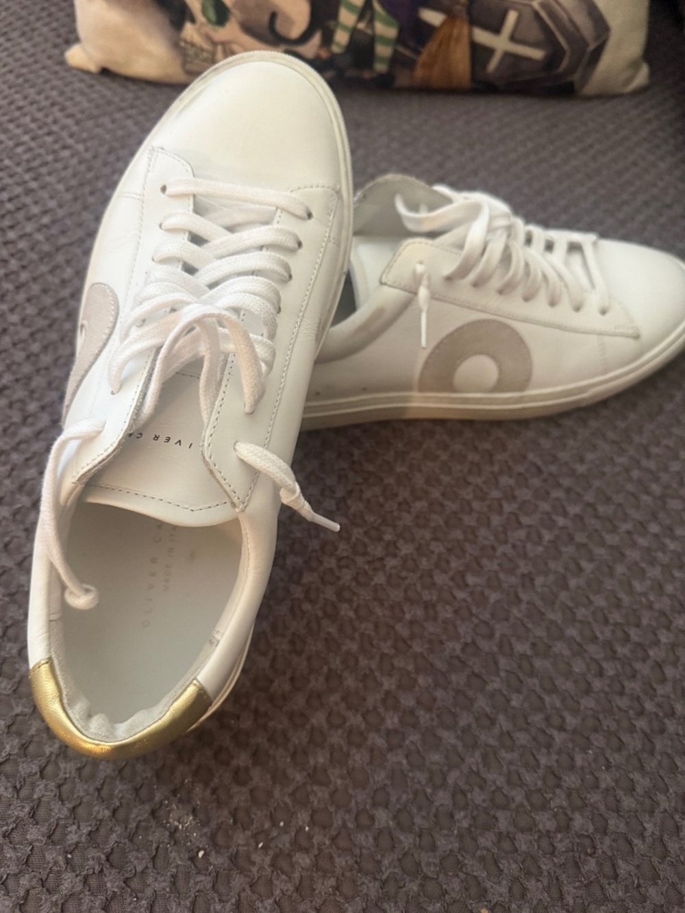 Oliver Cabell Women's White and Metallic Sneakers